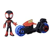 Marvel - Spidey y su superequipo - Figura de Miles Morales y Motocicleta de Juguete - Juguetes para niños y niñas a Partir de 3 años