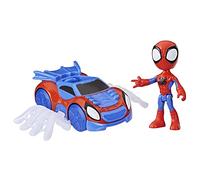 Marvel Spidey y su superequipo, Set Bólido arácnido, Figura de Spidey con vehículo y Accesorio, Juguetes preescolares