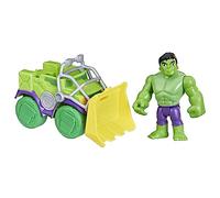 Marvel Spidey y su superequipo, Set Hulk y Camión demoledor, Figura con vehículo y Accesorio, Juguetes preescolares