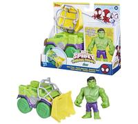 Marvel Spidey y su superequipo, Set Hulk y Camión demoledor, Figura con vehículo y Accesorio, Juguetes preescolares