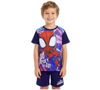 Marvel Spidey y Sus Amigos Pijama Niño 3-8 Años, Conjunto Verano Niño, Camiseta Manga Corta y Pantalón Corto, Regalo Niños (7-8 Años, Rojo/Azul Marino Spidey, 1 Paquete)