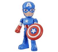Marvel Spidey y Sus Sorprendentes Amigos Figura de Captain America: Steve Rogers con Accesorios 22,5 cm, Figura de Acción, Juguete de Superhéroe para Niños a Partir de 3 Años