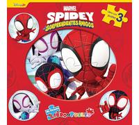 Marvel Spidey y sus Sorprendentes Amigos Mi Primer Libro de Puzles - Rompecabezas para niños, libro de cartón de 10 páginas, 3 puzzles para disfrutar