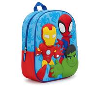 Marvel Spidey y sus Sorprendentes Amigos Mochila Infantil 3D EVA | Mochila Escolar con Frontal Rígido para Guardería y Preescolar | Mochila de Viaje con Tirantes Ajustables (Spidey - Azul Claro)