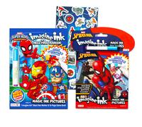 Marvel Store Spiderman Imagine Ink - Juego de libros para colorear - 2 libros sin ensuciar con pegatinas, bol grafos m gicos antimanchas, juegos,