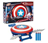 Marvel Studios - Captain America: Brave New World - NERF - Escudo lanzadardos - Escudo de Juguete para Juego de rol