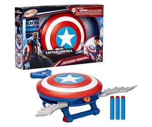 Marvel Studios - Captain America: Brave New World - NERF - Escudo lanzadardos - Escudo de Juguete para Juego de rol
