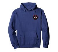 Marvel Studios Deadpool & Wolverine Corner Deadpool Symbol Sudadera con Capucha, Unisex para Adultos, Azul Marino, S