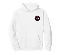 Marvel Studios Deadpool & Wolverine Corner Deadpool Symbol Sudadera con Capucha, Unisex para Adultos, Blanco, XXL