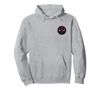 Marvel Studios Deadpool & Wolverine Corner Deadpool Symbol Sudadera con Capucha, Unisex para Adultos, Gris Jaspeado, XXL