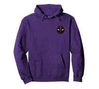 Marvel Studios Deadpool & Wolverine Corner Deadpool Symbol Sudadera con Capucha, Unisex para Adultos, Morado, L