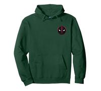 Marvel Studios Deadpool & Wolverine Corner Deadpool Symbol Sudadera con Capucha, Unisex para Adultos, Verde Bosque, S