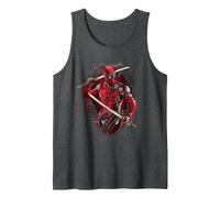 Marvel Studios Deadpool & Wolverine Merc with Katanas Camiseta sin Mangas, Hombre, Jaspeado Oscuro, S