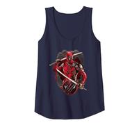 Marvel Studios Deadpool & Wolverine Merc with Katanas Camiseta sin Mangas, Mujer, Azul Marino, S