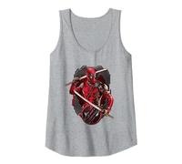 Marvel Studios Deadpool & Wolverine Merc with Katanas Camiseta sin Mangas, Mujer, Gris Jaspeado, XL