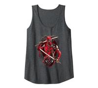 Marvel Studios Deadpool & Wolverine Merc with Katanas Camiseta sin Mangas, Mujer, Jaspeado Oscuro, S