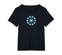 Marvel Studios Iron Man Tony Stark ARC Reactor Classic Camiseta, Mujer Tallas Grandes, Negro, 6XL Grande