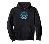 Marvel Studios Iron Man Tony Stark ARC Reactor Sudadera con Capucha, Unisex para Adultos, Negro, S