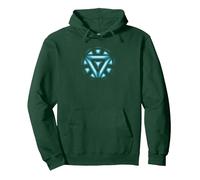 Marvel Studios Iron Man Tony Stark ARC Reactor Sudadera con Capucha, Unisex para Adultos, Verde Bosque, L