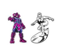 Marvel Studios The Fantastic Four: First Steps Galactus y Silver Surfer - Juego de pines esmaltados de 2 piezas | Accesorios para cordón, mochila