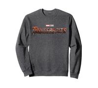 Marvel Studios Thunderbolts MCU Movie Logo Sudadera, Unisex para Adultos, Jaspeado Oscuro, S