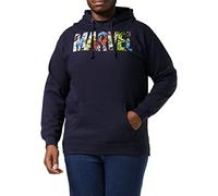 Marvel Logo Characters Capucha, Azul Marino, Small para Hombre
