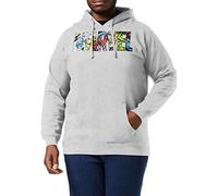 Marvel Sudadera con Capucha para Hombre con los Personajes del Logotipo, Gris (Grey Marl Spot), Reino Unido