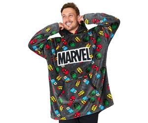 Marvel Sudadera Oversize Hombre - Sudaderas Polares Hombre (Gris AOP)