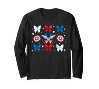 Marvel Super Heroes Captain America Coquette Bows Americana Manga Larga