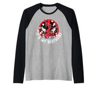 Marvel Super Heroes Deadpool It's My Birthday Party Crash Camiseta Manga Raglan