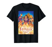 Marvel Super Heroes Fantastic Four Painted Comic Art & Logo Camiseta