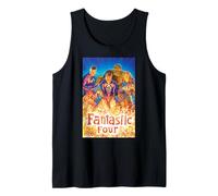 Marvel Super Heroes Fantastic Four Painted Comic Art & Logo Camiseta sin Mangas
