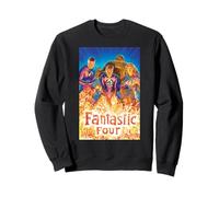 Marvel Super Heroes Fantastic Four Painted Comic Art & Logo Sudadera