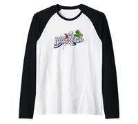 Marvel Super Heroes Graffiti Tag Style Paint Splatter Logo Camiseta Manga Raglan