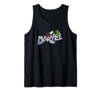 Marvel Super Heroes Graffiti Tag Style Paint Splatter Logo Camiseta sin Mangas