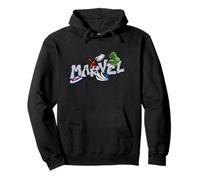 Marvel Super Heroes Graffiti Tag Style Paint Splatter Logo Sudadera con Capucha