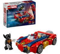 LEGO | Marvel Coche de Spider-Man vs. Lobezno Venomizado - Juguete de Superhéroes con Maqueta de Coche, 2 Minifiguras y 2 Cañones - Regalo para Niños y Fans de 7+ Años - 76336