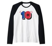 Marvel Super Heroes Spider-Man Numbers Tenth 10th Birthday Camiseta Manga Raglan
