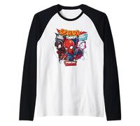 Marvel Super Heroes Spider-Man Trio SD Heroes Kawaii Japan Camiseta Manga Raglan