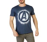 MARVEL T-Shirt Stencil Logo DENIM L