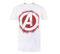 MARVEL T-Shirt Stencil Logo WHITE S