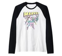 Marvel The Avengers Retro and Classic Group Portrait Vintage Camiseta Manga Raglan