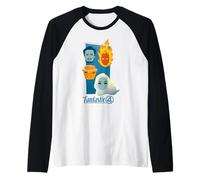 Marvel The Fantastic Four: First Steps Family Faces Icons Camiseta Manga Raglan