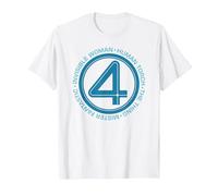 Marvel The Fantastic Four: First Steps Team Names 4 Logo Camiseta, Hombre, Blanco, S