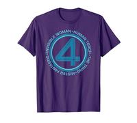 Marvel The Fantastic Four: First Steps Team Names 4 Logo Camiseta, Hombre, Morado, M