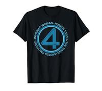 Marvel The Fantastic Four: First Steps Team Names 4 Logo Camiseta, Hombre, Negro, S