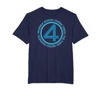 Marvel The Fantastic Four: First Steps Team Names 4 Logo Camiseta, Hombre Tallas Grandes, Azul Marino, 3X Alto