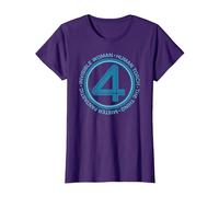 Marvel The Fantastic Four: First Steps Team Names 4 Logo Camiseta, Mujer, Morado, L