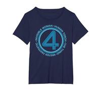 Marvel The Fantastic Four: First Steps Team Names 4 Logo Camiseta, Mujer Tallas Grandes, Azul Marino, 2XL Grande