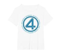Marvel The Fantastic Four: First Steps Team Names 4 Logo Camiseta, Mujer Tallas Grandes, Blanco, 3XL Grande